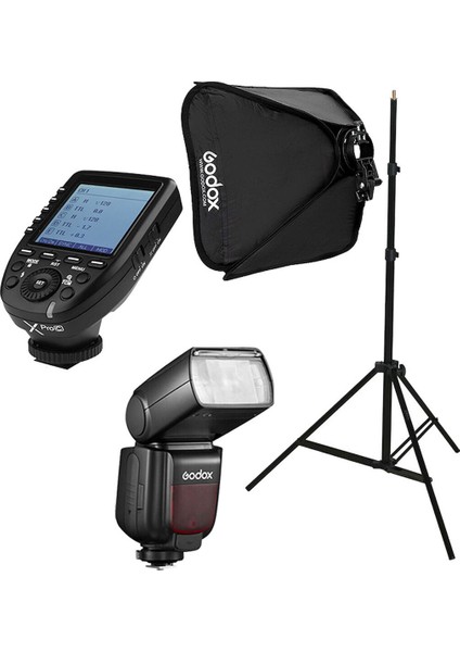 TT685II-C Canon Flaş Full Set (Tepe Flaş + x Pro Tetikleyici + Işık Ayağı + 40X40 Softbox)