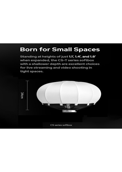 CS-50T 50 Cm/19.6 Inç Hızlı Açılan Fener Softbox Siyah indirimleri