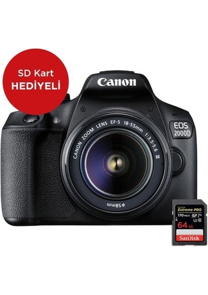Eos 2000D Dc Kit Fotoğraf Makinesi + Sd Kart fiyatları