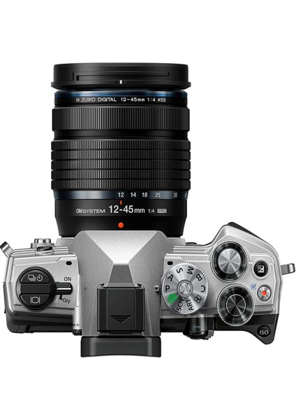 Olympus Om-5 Gümüş Mikro Dört Üçte Sistem Kamerası M.zuiko Dijital Ed 12-45MM F4.0 Pro Kiti Dış Mekan Kamera Hava Mühürlü Tasarım 5 Eksenli Görüntü Sabitleme 50MP Elde Taşınabilir Yüksek