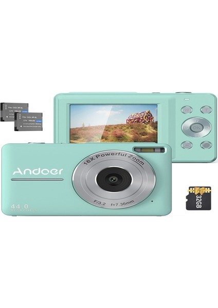 Geeksen Andoer Taşınabilir 1080P Dijital Kamera Video Kamera 44MP Çok Renkli