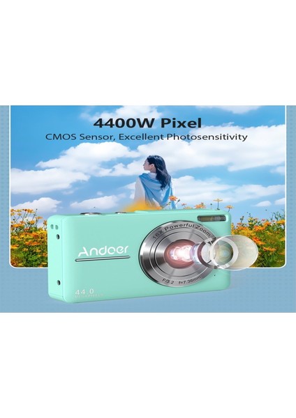 Geeksen Andoer Taşınabilir 1080P Dijital Kamera Video Kamera 44MP Çok Renkli