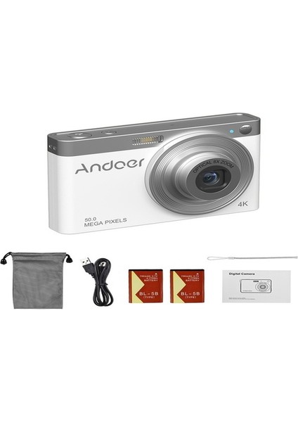 Hallow Andoer 4K 50 Mp Taşınabilir Dijital Kamera Beyaz fırsatları