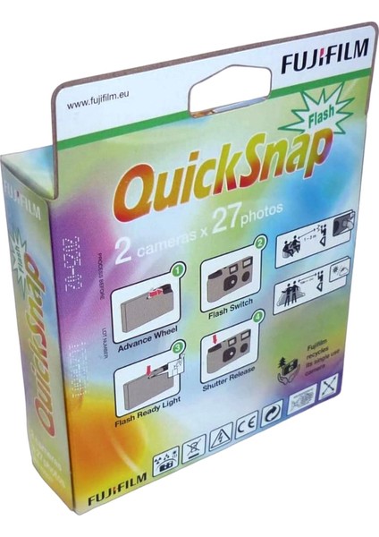 Quicksnap Flash 27 Poz Tek Kullanımlık Analog Fotoğraf Makinesi-2'li Paket