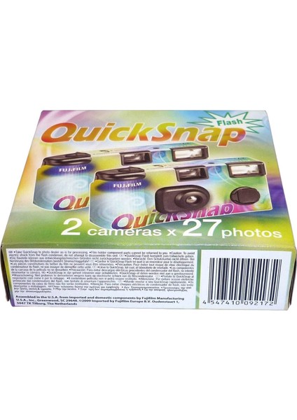 Quicksnap Flash 27 Poz Tek Kullanımlık Analog Fotoğraf Makinesi-2'li Paket