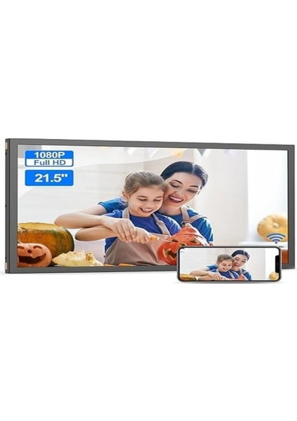 Büyük Dijital Resim Çerçevesi 21.5 Inc 2.4 5g Wifi 1080P