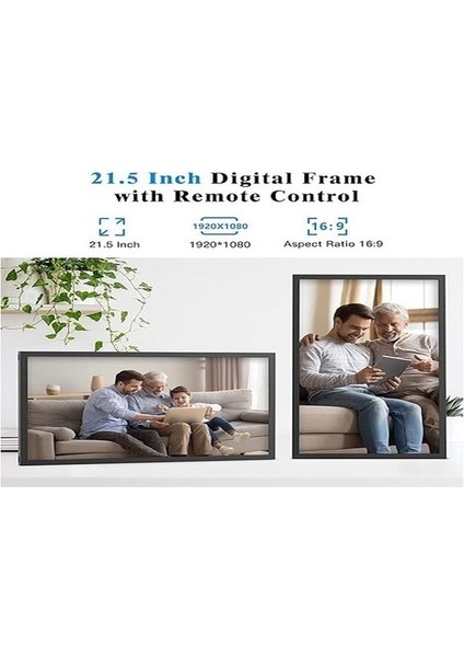 Büyük Dijital Resim Çerçevesi 21.5 Inc 2.4 5g Wifi 1080P fiyatları