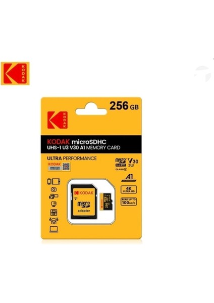 256GB. Micro Sd Hafıza Kartı Clas 10 4K Uv3 V30 A1 Hafıza Kartı