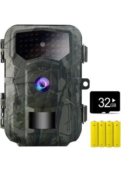 32MP Fotokapan Kamera 120 Derece Harekete Duyarlı Açı IP66 Suya Dayanaklı 0.6s Tetik Hızı 48ır LED