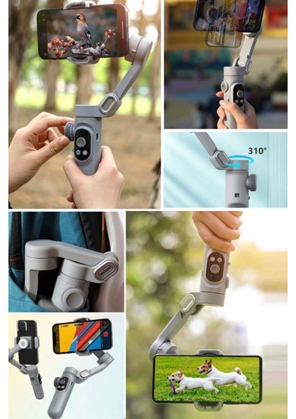 Akıllı Telefon Gimbalı Sabitleyici Hafif Katlanabilir Telefon Tracker Hareket Anti-Shake Joystick fırsatları