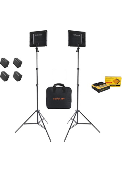 LEDP260C Video Işığı Ikili Işık Kiti (Bataryalı)