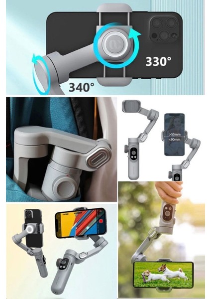 3 Eksen Gimbal El Tipi Sabitleyici Cep Telefonu Anti Sarsıntı Video Kayıt Akıllı Telefon Akıllı Şık fiyatları