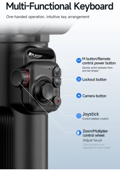 Taşınabilir Sabitleyici Otomatik Yüz Takip Katlanabilir Kumandalı Yeni M02 Gimbal fiyatları