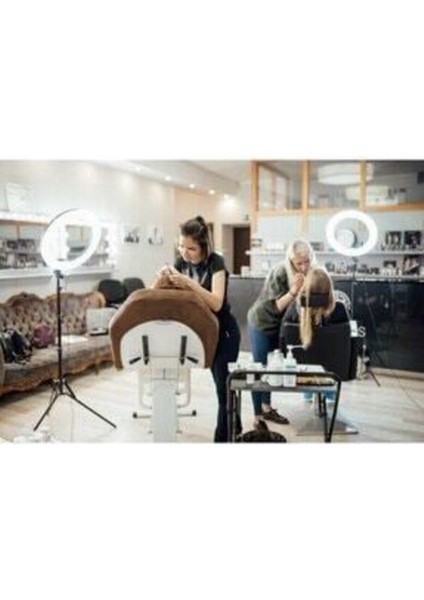 Ring Light-21 LED Rl-21 Inç 220V Girişli 3 Adet Telefon Tutacaklı Uzaktan Kumandalı Selfi Işığı fırsatları