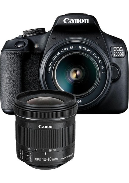 Eos 2000D Dc Kit Fotoğraf Makinesi + 10-18MM Lens Seti (Canon Eurasia Garantili)