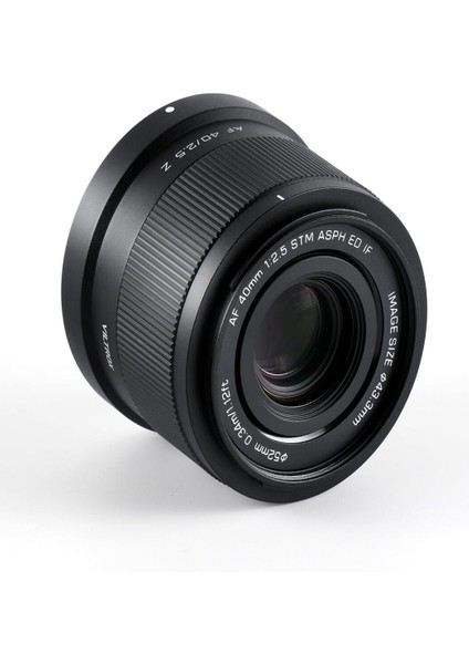 Vıltrox 40MM F2.5 Z Montajlı Lens, Nikon Z Mount Zf Z7II Z6II Z8 Z9 Z5 Z30 Z50 Için Af 40MM F/2.5 Z Tam Kare Lens