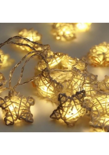 LED Işıklı Rattan 10'lu Dekoratif 2 Metre Yıldız Şerit modelleri