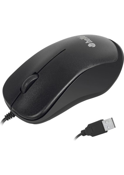 Hello Hl-38 1000 Dpı Kablolu Optik Siyah Mouse (4887)