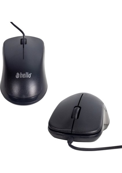 Hello Hl-38 1000 Dpı Kablolu Optik Siyah Mouse (4887)