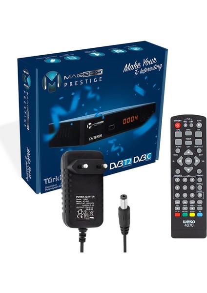 Magbox Prestige Dvb-T2/c Full Hd Mini Karasal-Uydu Alıcısı (Hdmı+Scart) Youtubelu (4887)