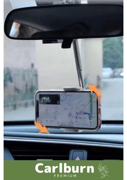 Özel Üretim 360 Derece Dönebilen Ayarlanabilir Hızlı Sökülebilen Dikiz Aynaya Takılan Telefon Tutucu modelleri