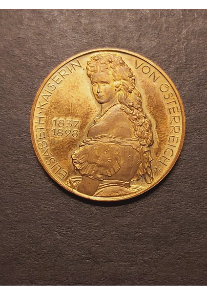 1837 - 1898 Elısabeth Kaıserın Von Österreıch Hk - A900 - 11.26GR 22 Ayar A900 Altın Madalya modelleri