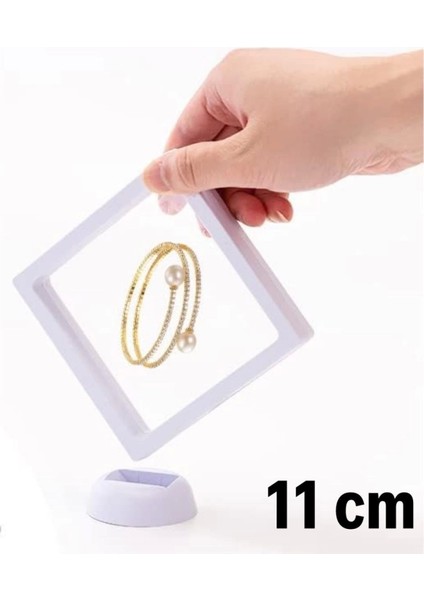 11X11CM Standlı 3D Takı Ziynet Hatıra Koleksiyon Saklama Kutusu Şeffaf Film Çerçevesi (4887)