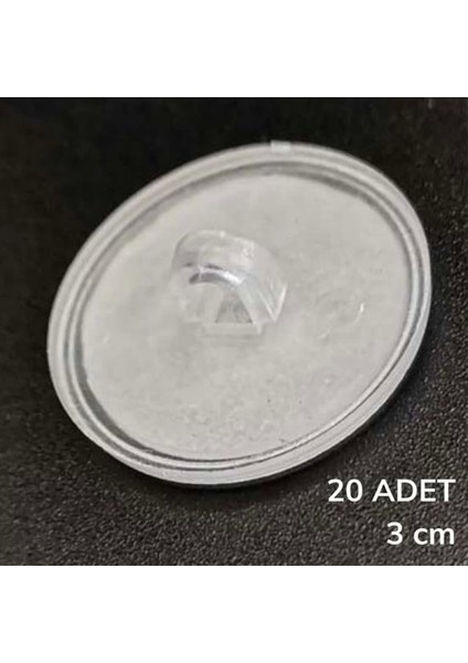 20 Adet Şeffaf Yuvarlak 3 cm Çaplı Güçlü Disk Yapışkanlar (4887) fiyatları