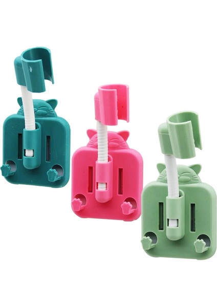 Renkli Plastik - Oturan Kedi Figürlü Duş Askısı 4 Yön Oynar Başlık (4887)