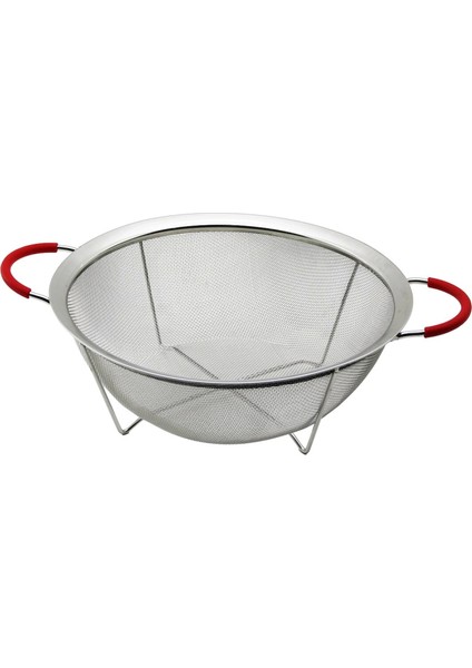 28CM Tel Sepet Metal Süzgeç Silikon Kılıflı Kulp Metal Çerçeve - Ayak (4887)