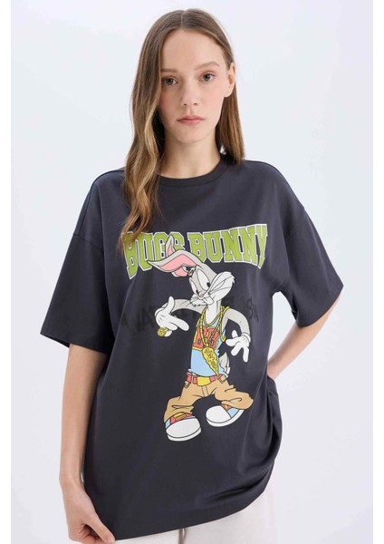 Coool Looney Tunes Oversize Geniş Kalıp Bisiklet Yaka Kısa Kollu Tişört D9129AX25SM