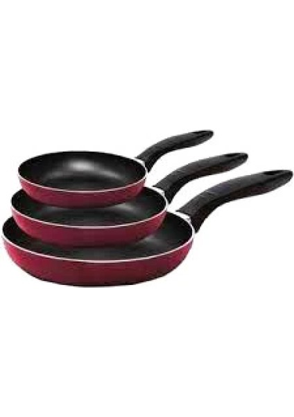 3 Boy Teflon Tava Seti Bakalit SAPLI16-20-24CM. (4887)