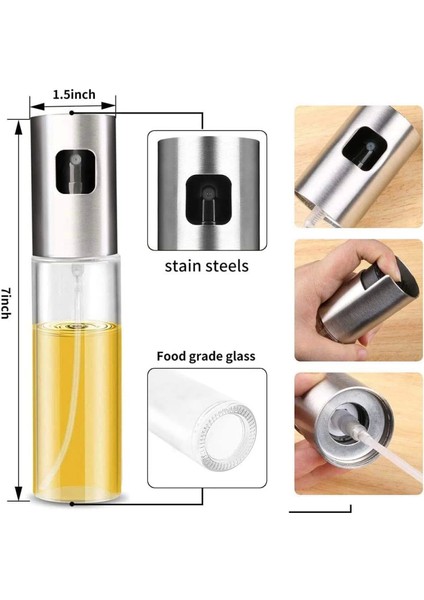 Sprey Cam Şişe Zeytinyağı, Sirke Yağ Püskürtücü Yağdanlık 100 ml (4887) indirimleri