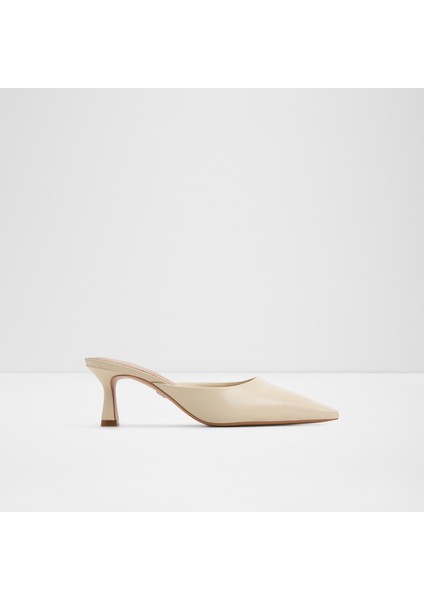 Goldenlıght Ayakkabı Orta Boy Topuklu - Krem