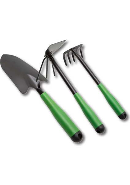 3 Parça Bahçe Seti - Çapa Tırmık Kazma Set (4887)
