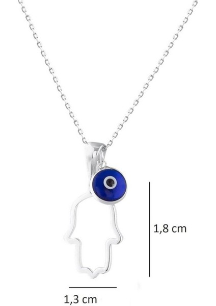 Cam Nazar Boncuklu Fatma Ana Eli (Hamsa) 925 Ayar Gümüş Kolye fiyatları