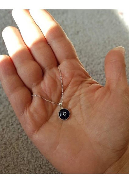 10 mm Nazar Boncuğu Gümüş Kolye 925 Ayar Gümüş Nazar Boncuğu Göz Kolye