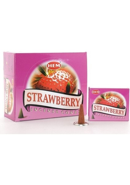Strawberry Aromalı Konik Tütsü