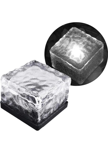 Solar Ledli Beyaz Tuğla Görünümlü Bahçe Dekorasyon Aydınlatma (4887)