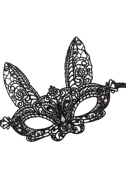 Siyah Renk Dantel Kesim Dantel Işlemeli Balo Parti Maskesi 7 No (4887) fırsatları