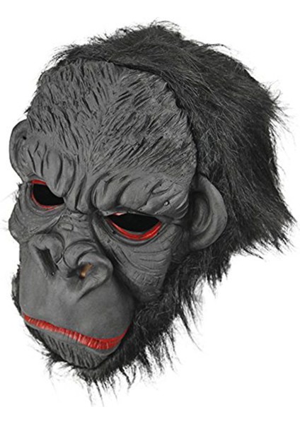 Lateks Goril Maskesi Maymun Maskesi Et Maskesi Orangutan Siyah Saçlı 3 No (4887) modelleri