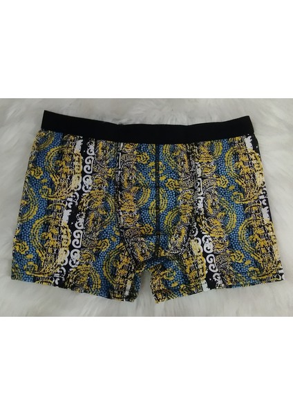 Erkek Klasik Boxer Desenli Pamuklu Penye Karışık 10'lu Paket Premium Boxer modelleri