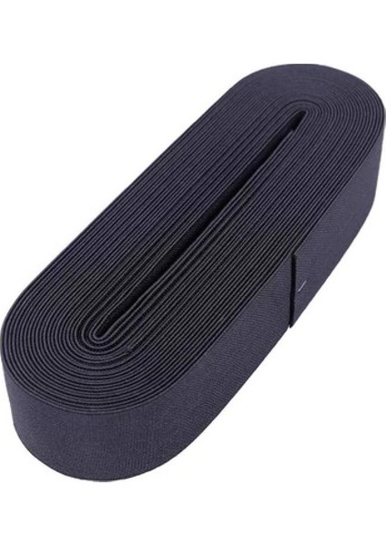 Siyah - 4cm Paça Lastik Yassı Geniş 10MT. (4887)