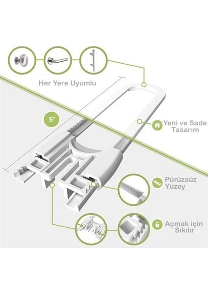 Bebek Çocuk Çekmece ve Dolap Koruma Raylı Güvenlik Sistemi Emniyet Kilidi indirimleri