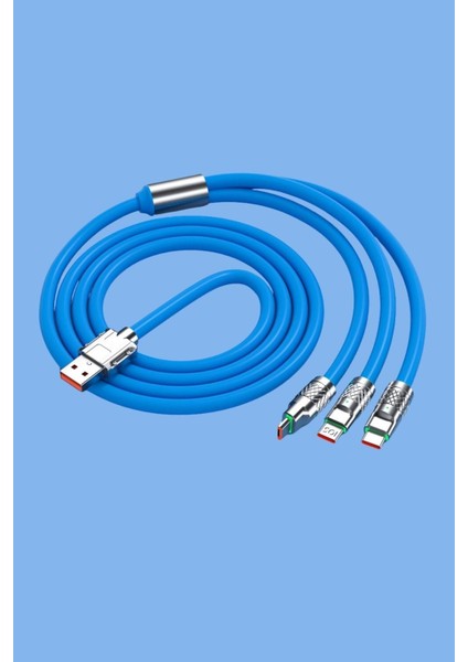 kutulu 3 Şarj Aleti 1 Arada Çinko Alaşım Hızlı Şarj Kablosu Mavi 3 In 1 indirimleri