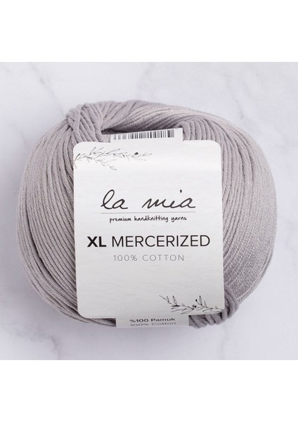 Xl Mercerized Gri El Örgü ipi - 232 - 33774