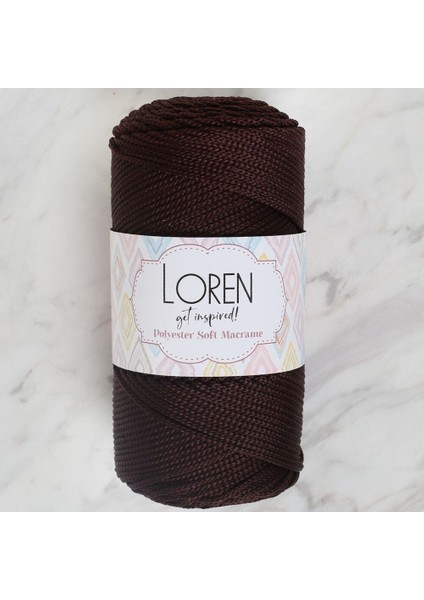 Polyester Soft Macrame Koyu Kahverengi El Örgü Ipi - LM034 - 34440