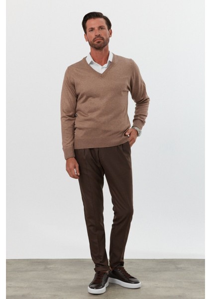 Erkek Standart Fit Normal Kesim V Yaka Triko Kazak fiyatları