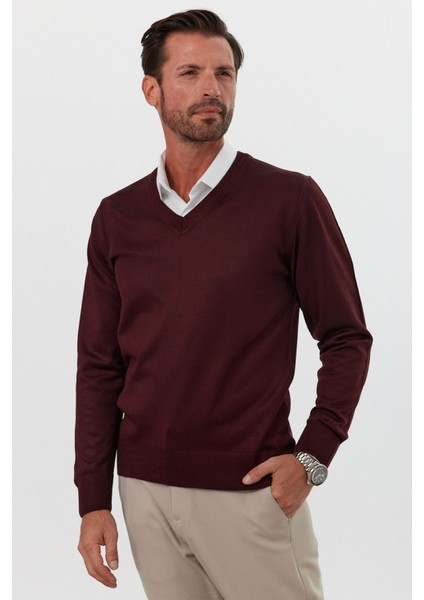Erkek Standart Fit Normal Kesim V Yaka Triko Kazak indirimleri