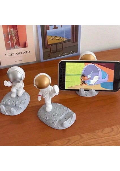 Mini Astronot Model Telefon ve Tablet Tutucu Standı (4887)